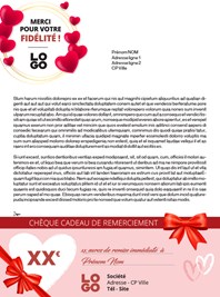 Courrier chèque cadeau